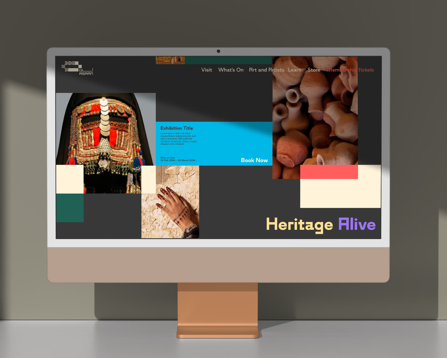 Website homepage on a desktop screen