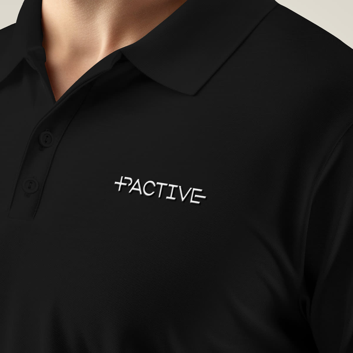 Pactive branded polo shirt