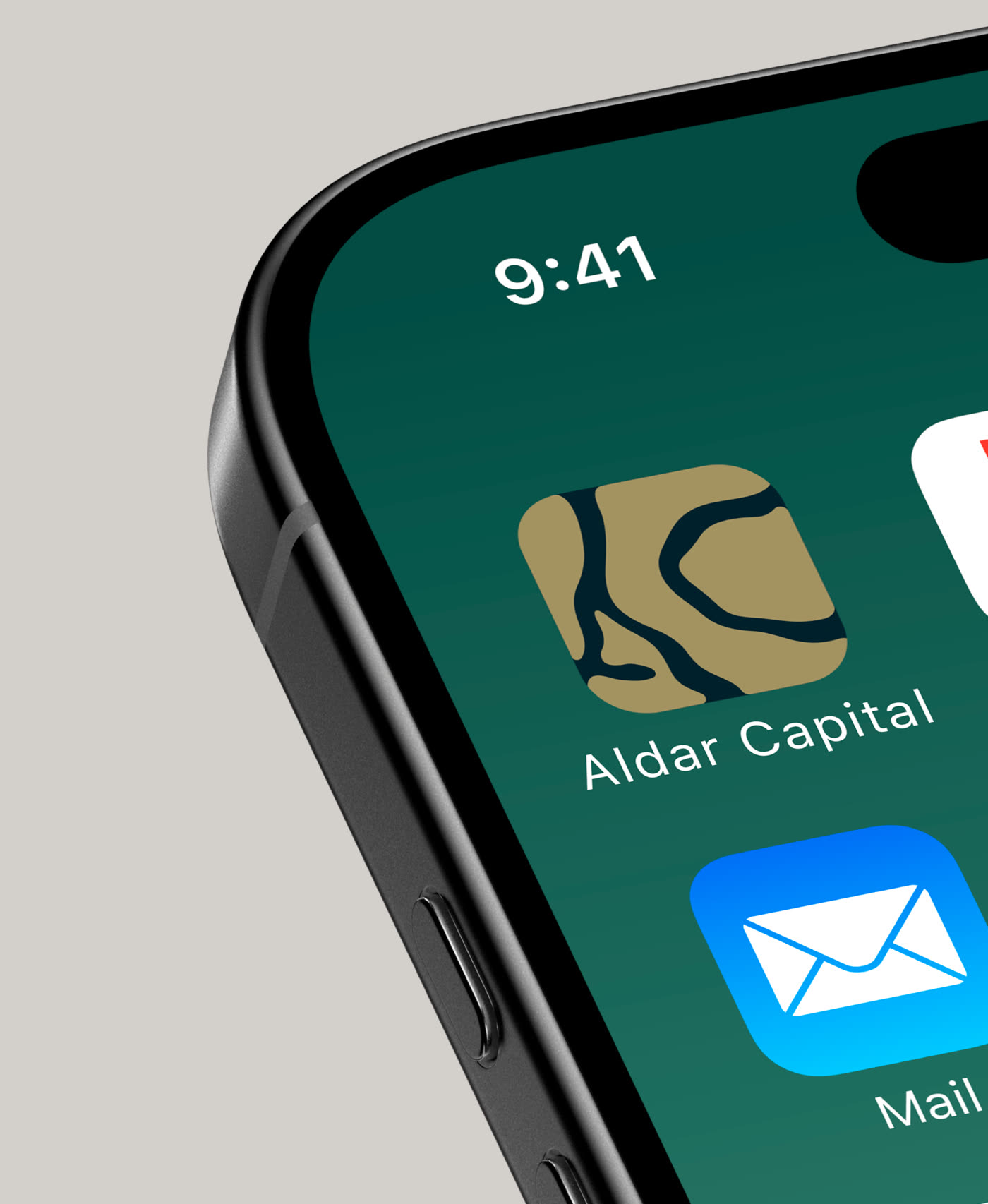 Aldar Capital identity on a phone screen