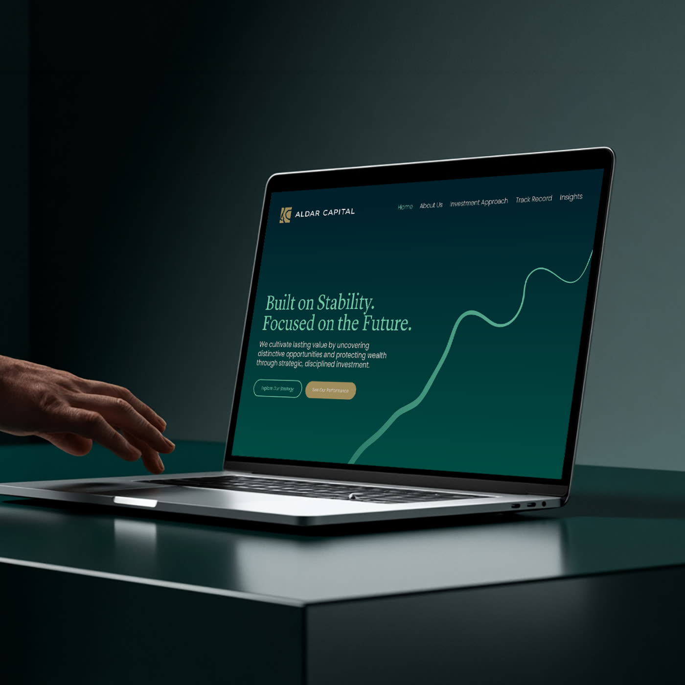 Aldar Capital website on a laptop